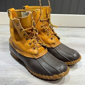 LL Bean Bean Boots Mens 8 M Leather Maine Hunting Shoes VTG USA MADE